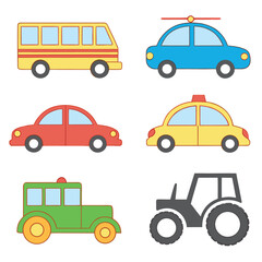 Collection of Colorful Toy Vehicles for Children