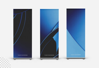 Roll Up Stand Banner  Advertising Sign Mockup Isolated
