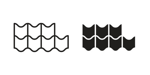 Roof tile icon in flat and liner trendy style for app ui designs