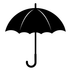 Umbrella protection weather rain simple black silhouette vector illustration