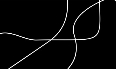 Abstract background featuring white lines on a black backdrop. These lines are curved and intersecting, creating a modern, minimalist design.