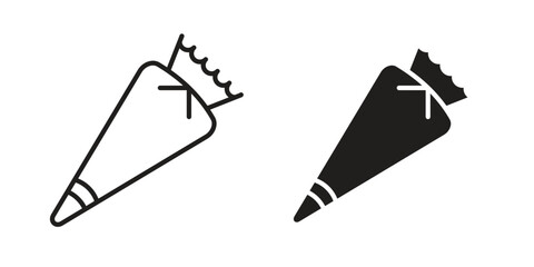 Pastry bag icon in flat and liner trendy style for app ui designs