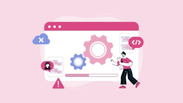 Web maintenance animation website code and settings. Suitable for technology blogs, web development tutorials, and digital marketing materials.