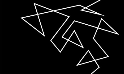 Black and white abstract line art background, with geometric shapes creating a modern and minimalist illustration.