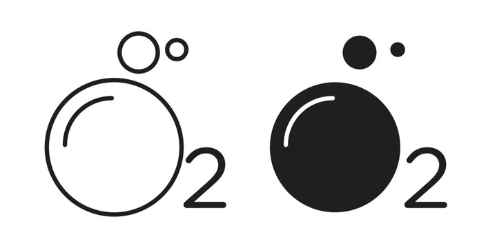 Oxygen O2 icon in flat and liner trendy style for app ui designs
