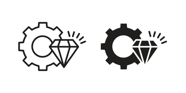 Operational excellence icon in flat and liner trendy style for app ui designs