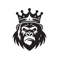 gorilla logo vector wearing a crown