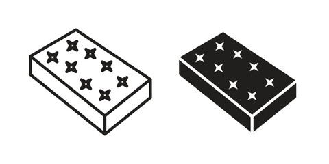 Mattress icon in flat and liner trendy style for app ui designs