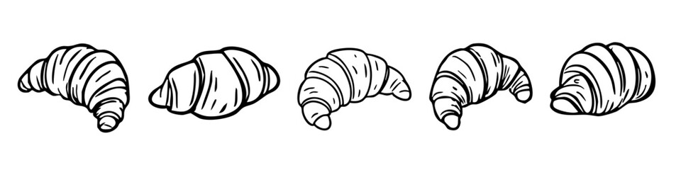 croissant icon. croissants illustration set