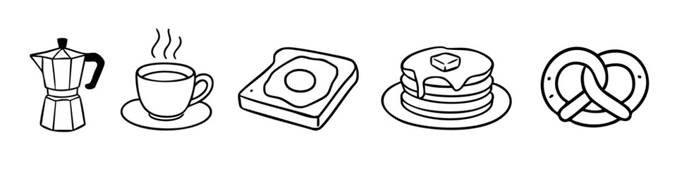 Breakfast illustration vector. Breakfast icon linear