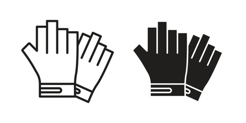 Fitness Gloves icon in flat and liner trendy style for app ui designs