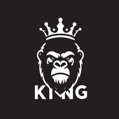 gorilla logo vector wearing a crown