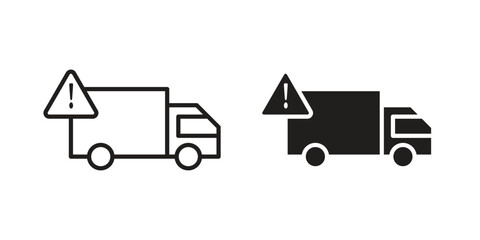 Naklejka premium Delivery delay icon in flat and liner trendy style for app ui designs