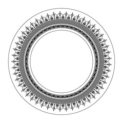 Greek meander. Patterns of Greece, ancient Rome. Circle european antique border. Circular pattern. Vintage decorative elements. Islam, Arabic, Indian, ottoman motifs. Perfect for printing on fabric