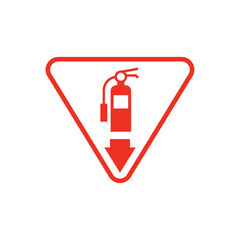 Fire Emergency Vector Icon - Flat Style Fire Extinguisher Label