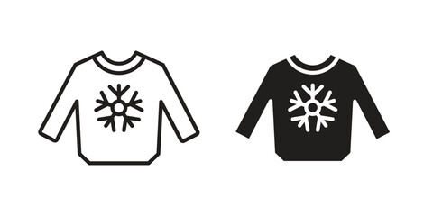 Naklejka premium Christmas sweater icon in flat and liner trendy style for app ui designs