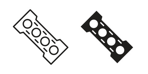 Car gasket icon in flat and liner trendy style for app ui designs