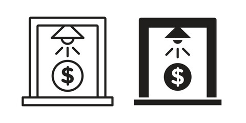Business incubator icon in flat and liner trendy style for app ui designs