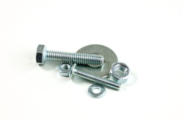 Bolt and nut for fixing parts. 