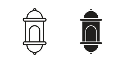 Arabic Lamp icon in flat and liner trendy style for app ui designs