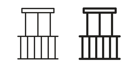 Balcony icon in flat and liner trendy style for app ui designs