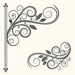 Flourish ornate header. Decorative calligraphic vintage divider