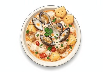 Delicious Mac and Cheese Cartoon Illustration Creamy Pasta