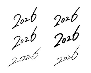 2026年の書き文字ベクター素材