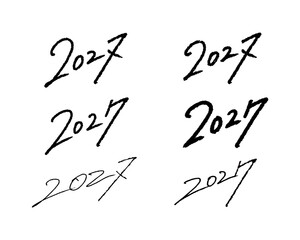 2027年の書き文字ベクター素材
