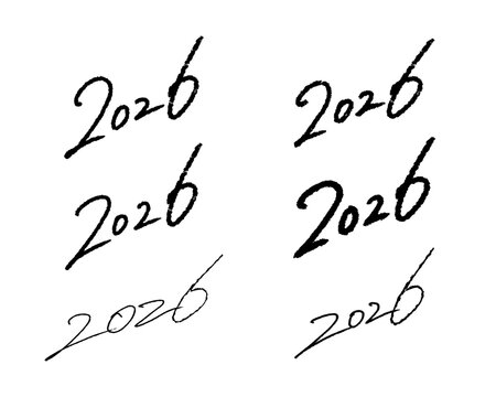 2026年の書き文字ベクター素材