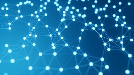 Blue Abstract Network Connection Background with Digital Data Visualization and Futuristic Global Communication System - Powered by Adobe