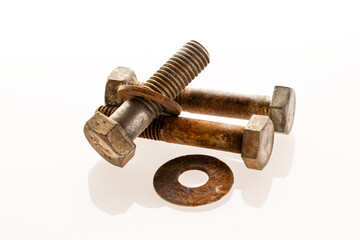 Bolt and nut for fixing parts. 