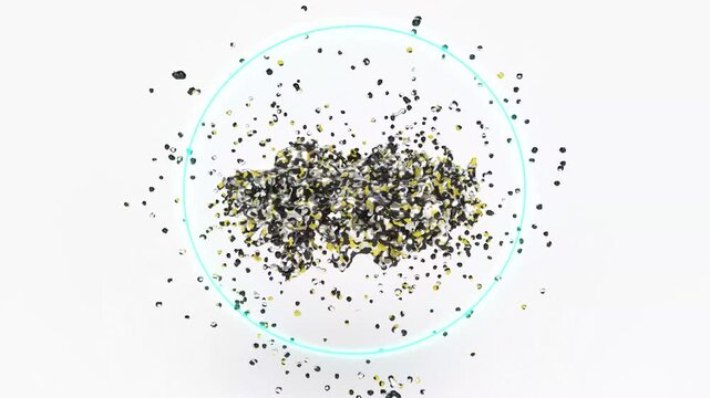 color water metal drops splash neon circle