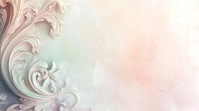 Ornate plasterwork with pastel backdrop