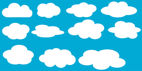 Collection of white cloud illustrations