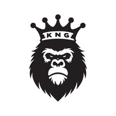 gorilla logo vector wearing a crown © i'uLpotra
