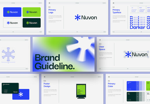 Minimalist Brand Guidelines Presentation Template with Gradient