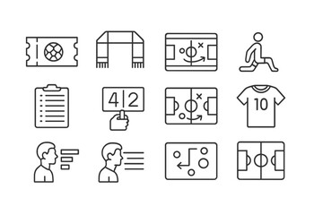 Soccer, sports line icon set. football, match, team icons line collection
