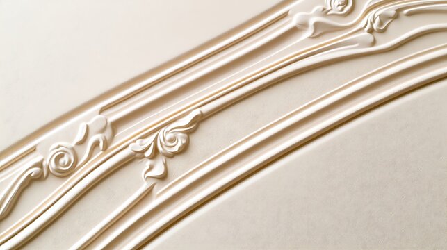 Ornate cream-colored architectural molding