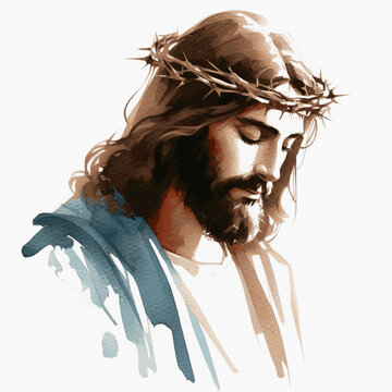 Sermon Shadows Jesus Christ isolated watercolor vector illustration svg
