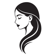 Elegant Woman Face Line Art  Minimalist Female Silhouette Design