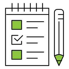 Flat Testing And Assessment Icon For Education