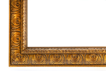 Decorative gold frame for decoration of paintings, posters, photographs.