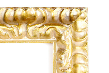 Decorative gold frame for decoration of paintings, posters, photographs.