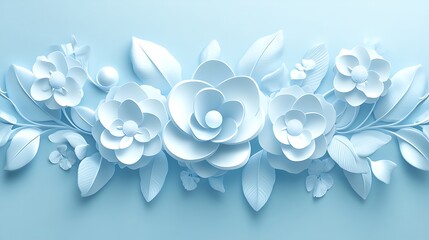 Light blue floral design