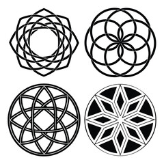 Fototapeta premium Geometric Celtic Knot Mandala Patterns vector