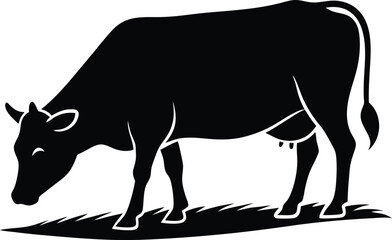 silhouette of a cow