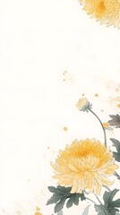Subtle ink wash chrysanthemum