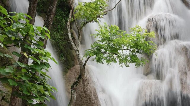 Kouangsi Waterfall Luang Prabang in Rainy season July 2025