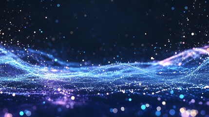 Blue glow particles with a sense of technology
